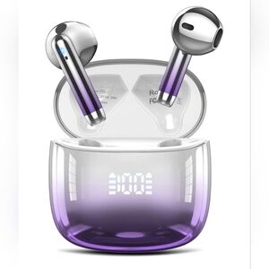 Purple Wireless Earbuds with Case